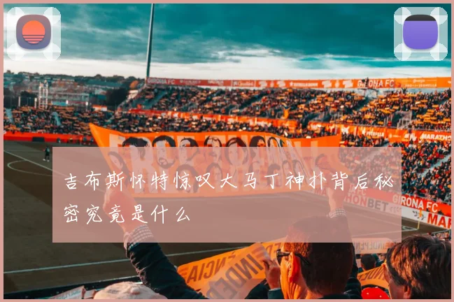 吉布斯怀特惊叹大马丁神扑背后秘密究竟是什么